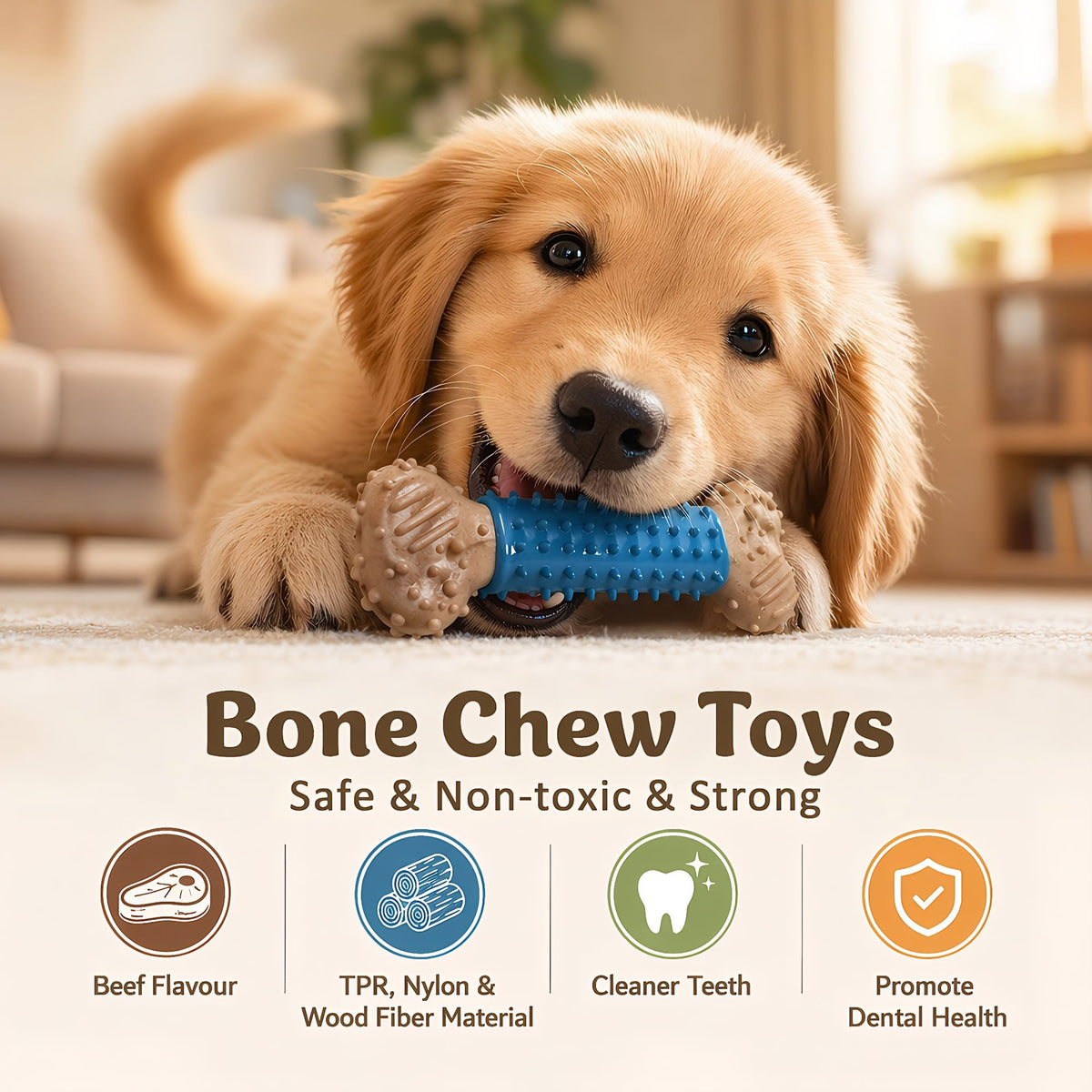 Dog Lick Bowl with Bone Chew Toy (Large)