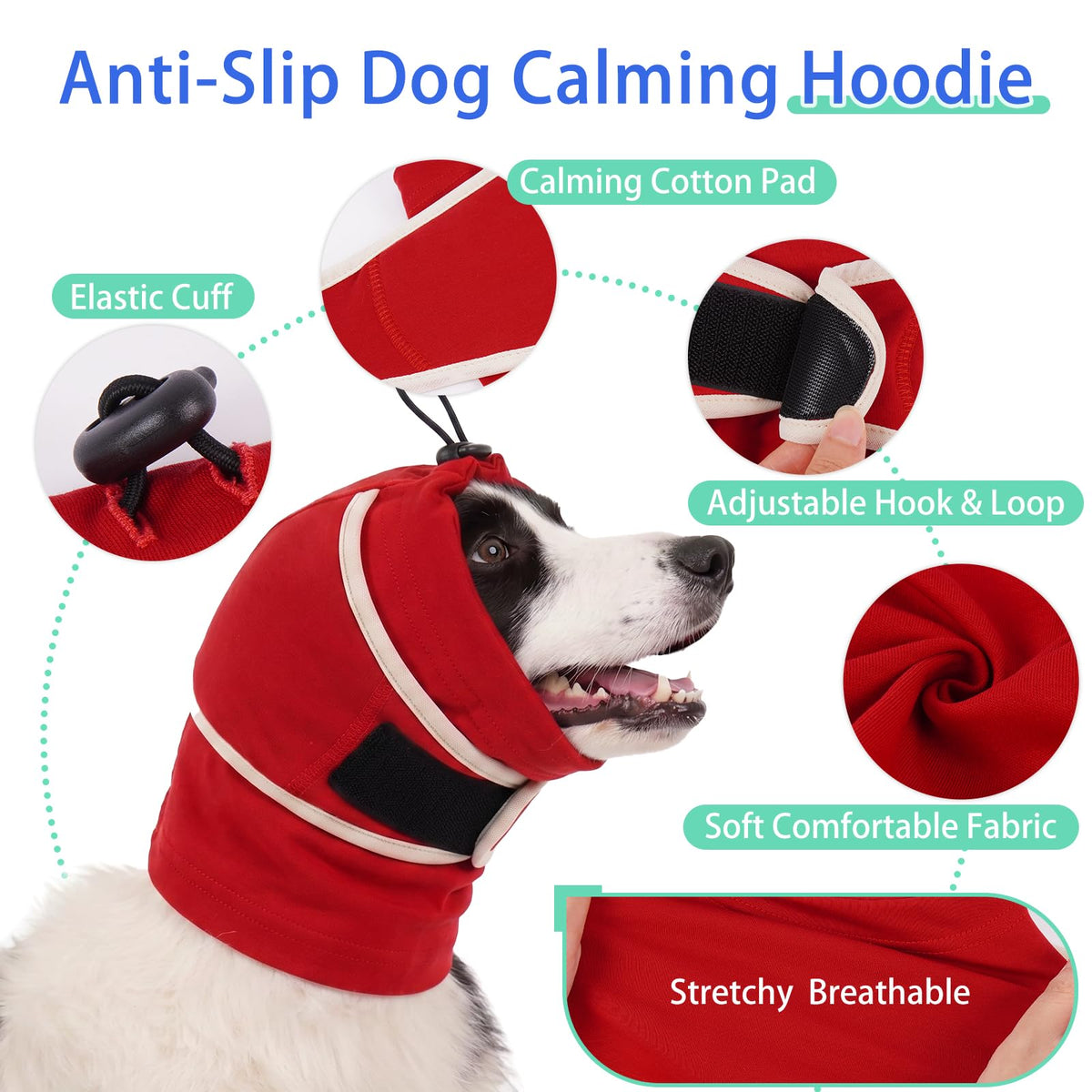 Dog Ear Muffs Noise Protection (Red / Medium (13.8"/35cm Neck Girth))