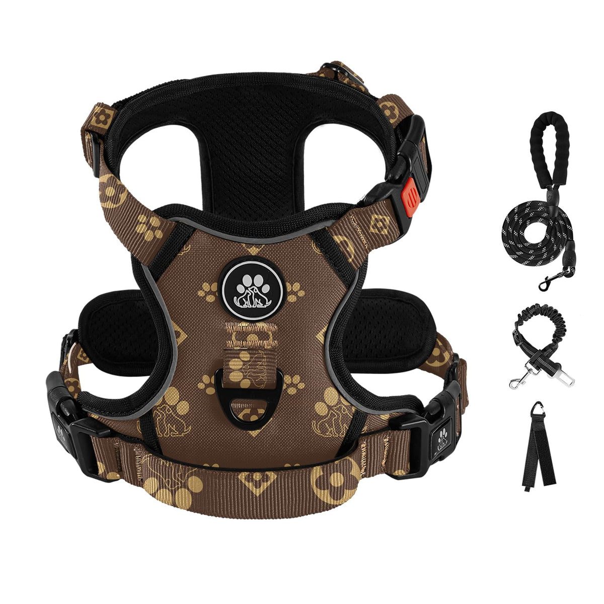 No Pull Dog Harness for Small Dogs (Dark Brown / Small)