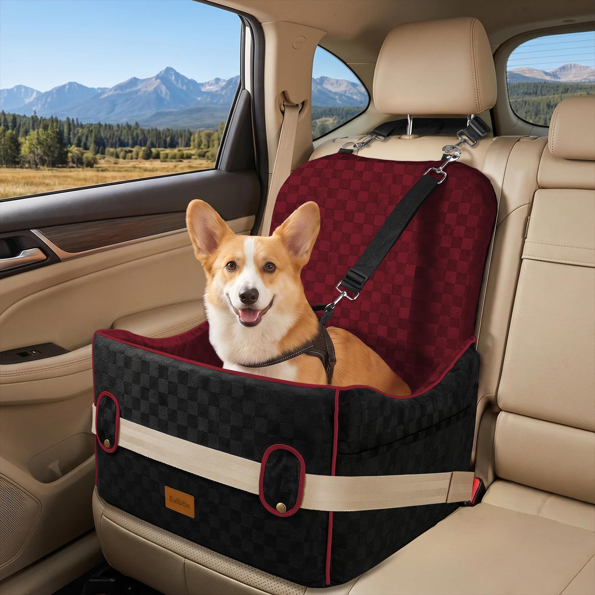 Dog Booster Seat (Wine Red / Medium)