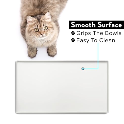 Premium Cat Food Mat (19"L x 11"W / Marshmallow)