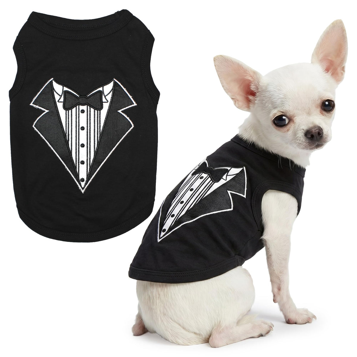 Dog Shirt 100% Cotton Shirts for Small Dogs (Extra Extra Small / Tuxedo)