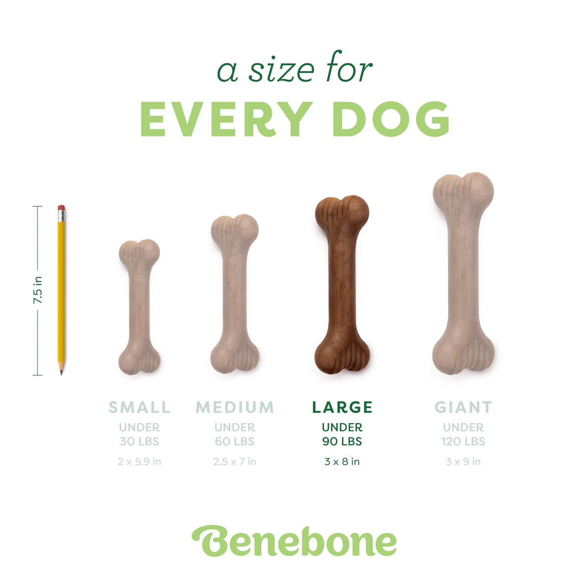 Bone Dog Chew Toy for Aggressive Chewers (REAL Bacon / Large)