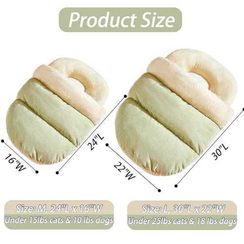 Cat Bed Cat Cave Bed for Indoor Cats and Small Dogs (Medium / Green)