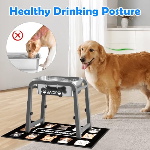 1.2 Gallon Elevated Dog Water Bowl (Grey-1.2 GAL / Height: 10.4-15.2")