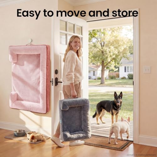 Orthopedic Extra Large Dog Bed Couch (44" x 29" x 7" / 07-Pink)