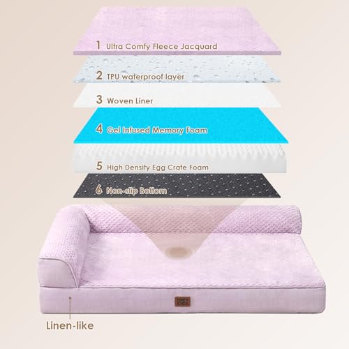Memory Foam Dog Bed for Crate (Lilac / 41.0"L x 27.0"W x 6.5"Th)