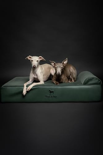 Large Dog Bed (Vegan Leather - Green / Large)