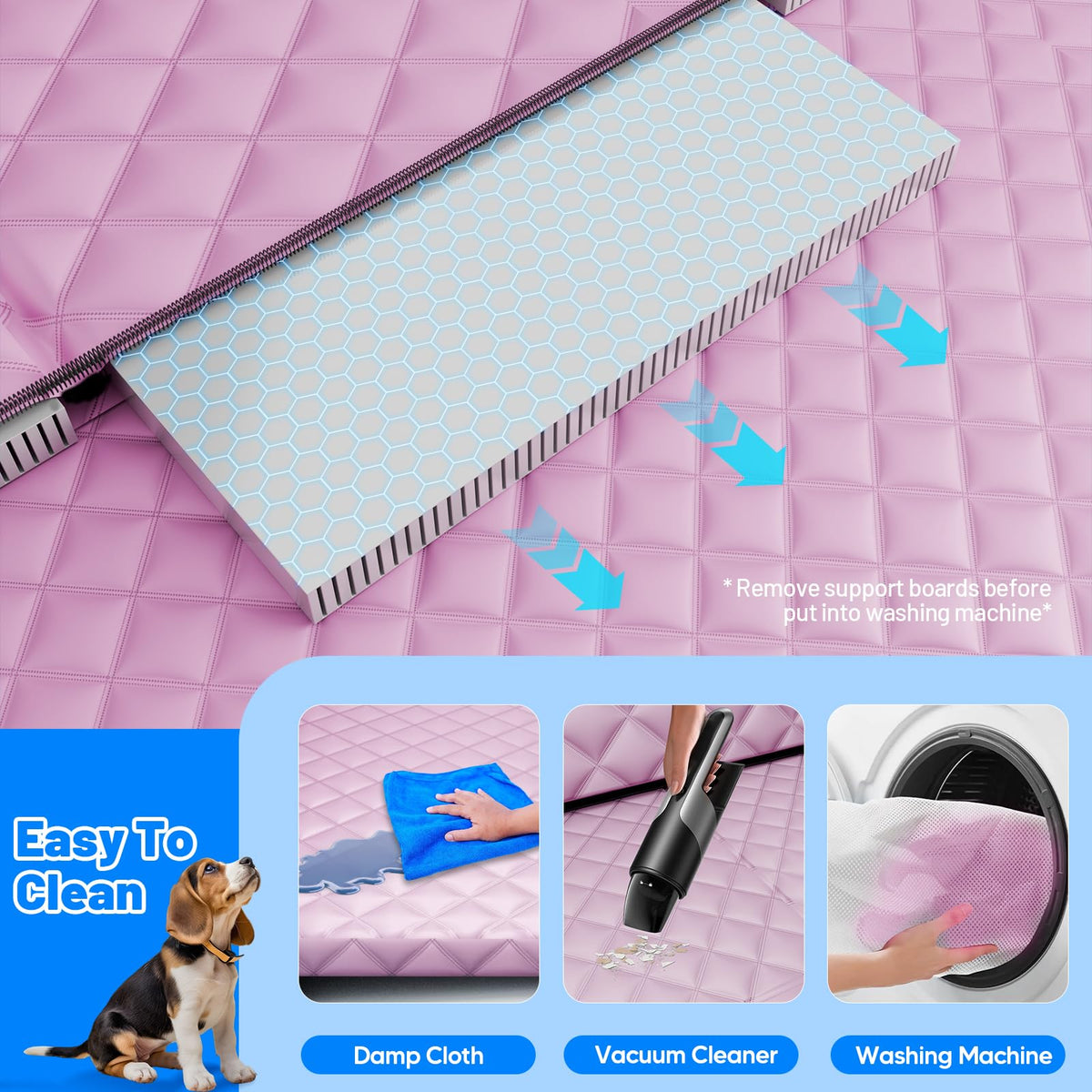 Dog Car Seat Cover for Back Seat (Pink / L - For Cars/SUV/ Sedans/MPV)