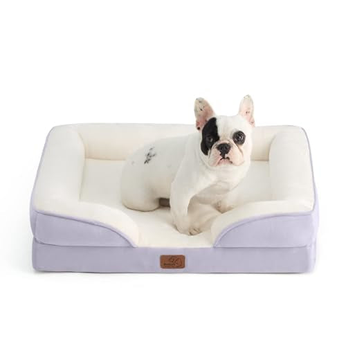 Orthopedic Dog Bed Medium Size Dogs (Lavender / 28"l X 23"w X 6.5"th)