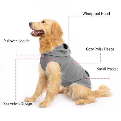 Fleece Dog Hoodie with Pouch (X-Small / Grey)