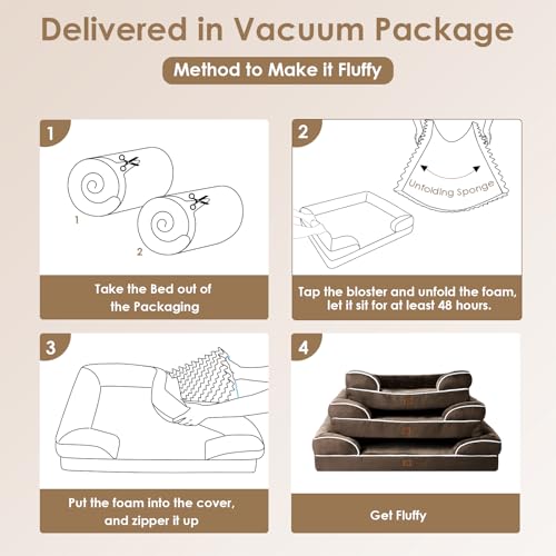 Orthopedic XXL Dog Bed (Brown / 46.0"l X 35.0"w X 7.5"th)