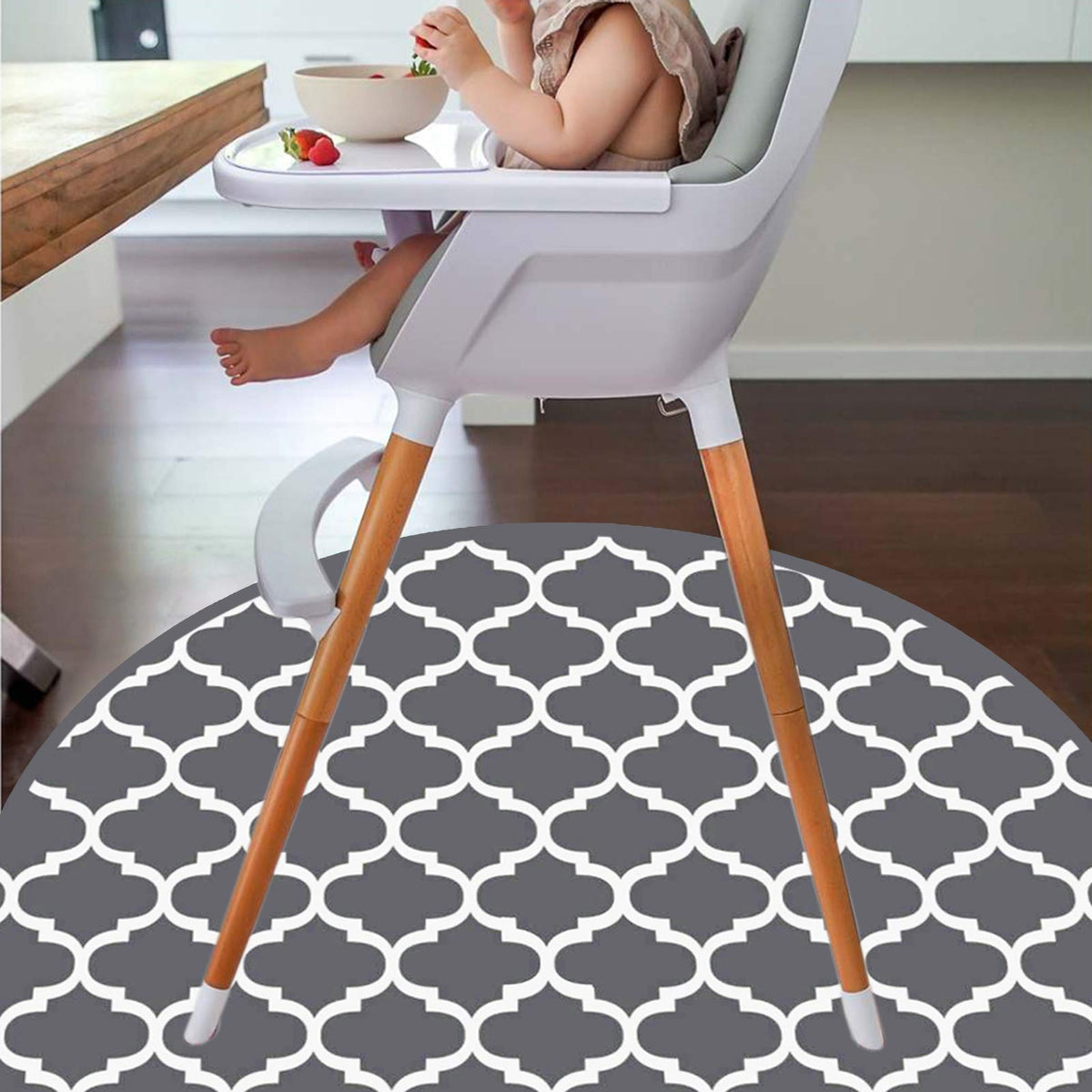 Splat Mat for Under High Chair (Round Lattice)