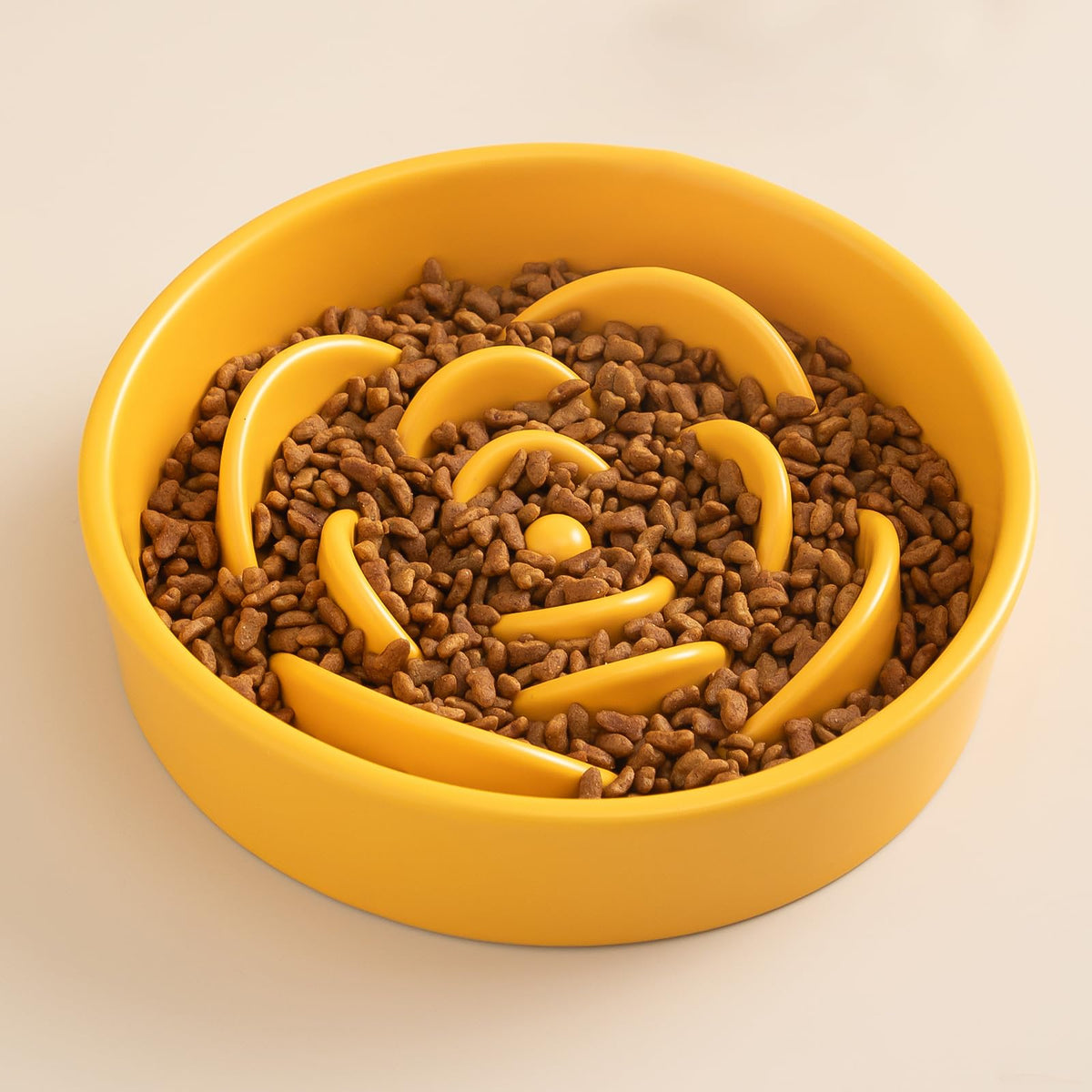 8.25'' Ceramic Slow Feeder Dog Bowls (8.25 inch / Yellow)