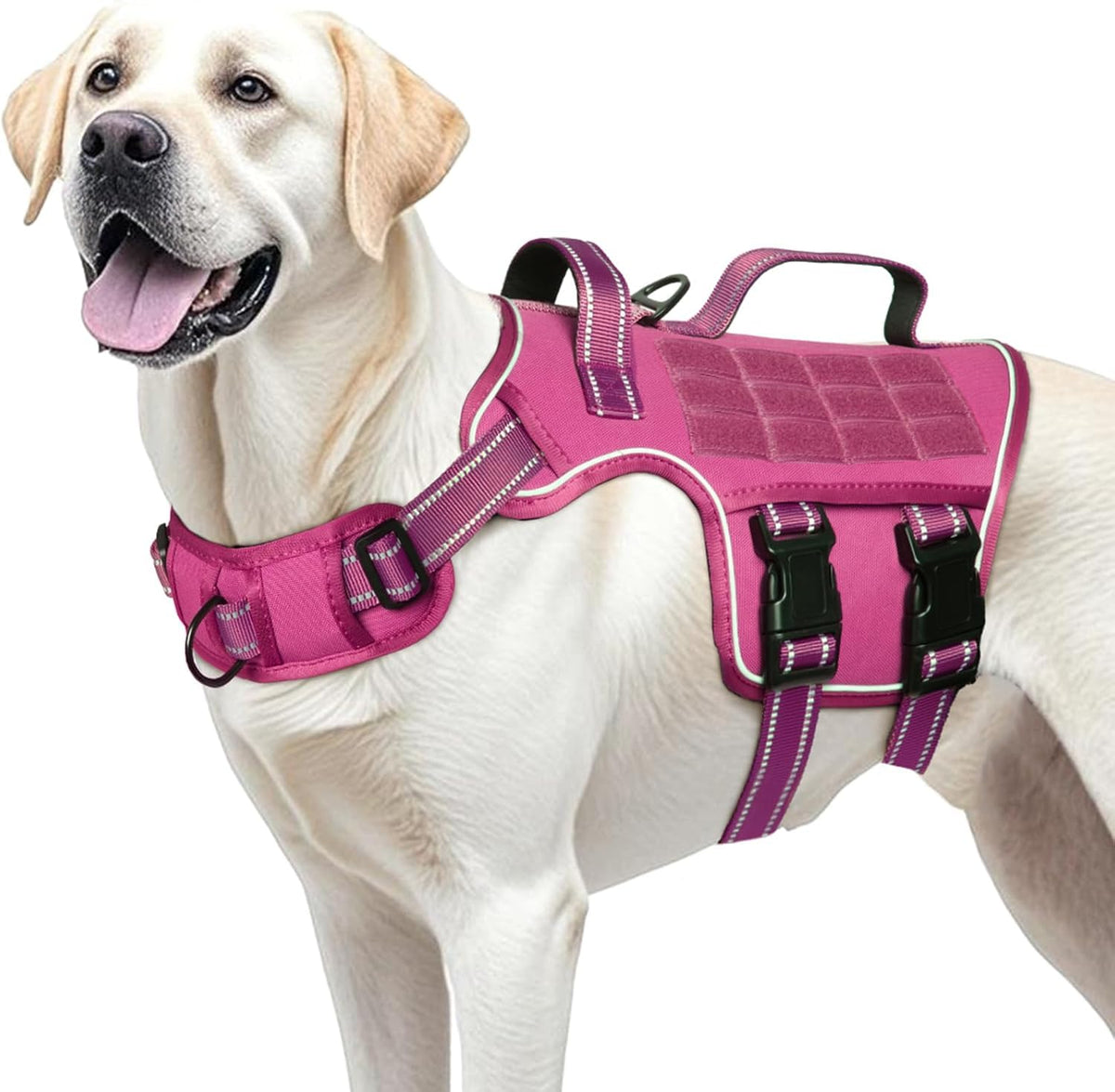 Dog Harness for Large Dogs (Pink / XL(Neck:21-32",Chest:26-39"),75-135 lbs)