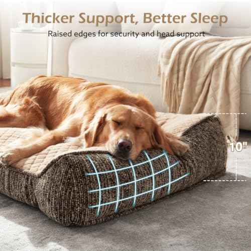 Extra Large Orthopedic Dog Beds Large Sized Dog (XXL(48"L x 34.5"W x 10"Th) / Brown)