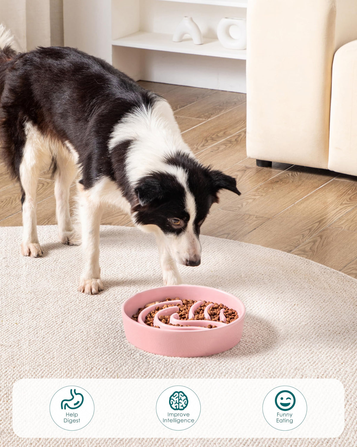 Slow Feeder Dog Bowl (Pink / 3 Cups)
