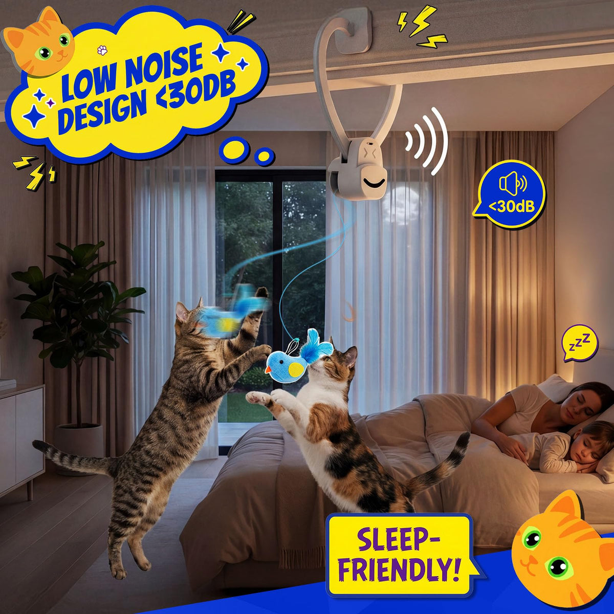 Interactive Doorway Cat Toy (White)