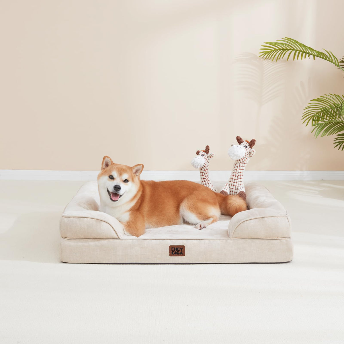 Orthopedic Dog Bed Medium Size Dog (Beige / 30.0"l X 20.0"w X 6.5"th)
