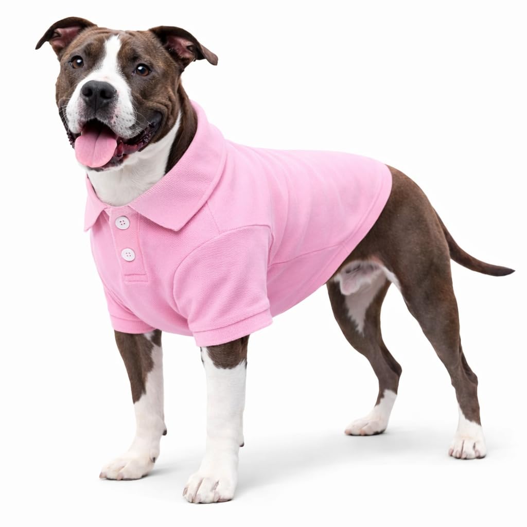 Basic Dog Polo Shirts Premium Cotton (XL (-35lbs) / Pink)