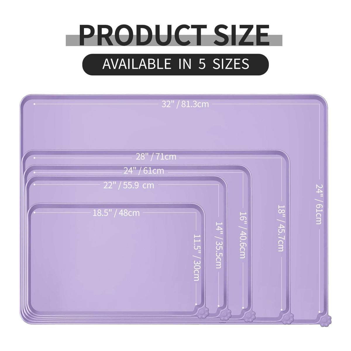 Silicone Pet Feeding Mat (Lilac Purple / 18.5" x 11.5")
