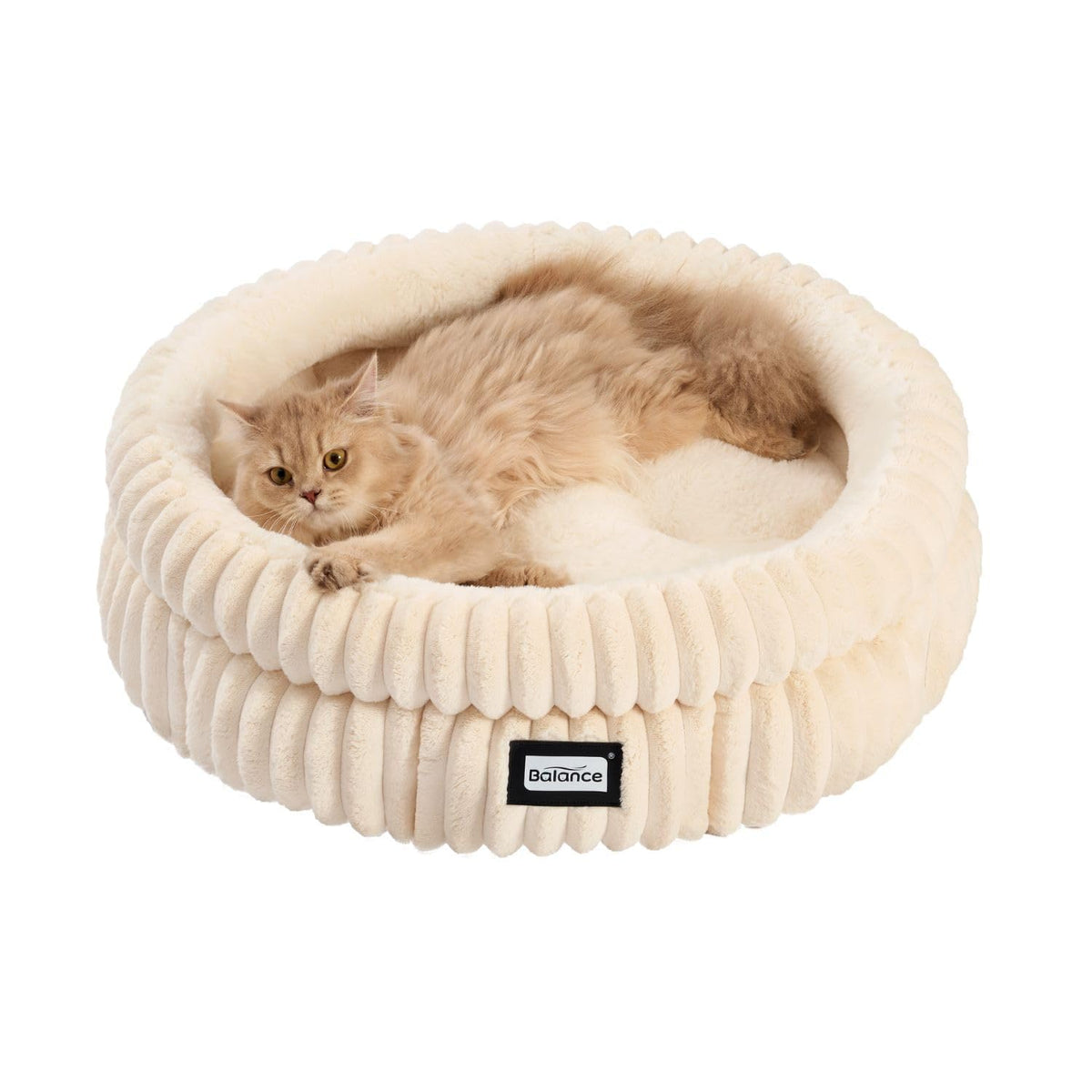Cat Bed Kitten Bed (24.0"L x 24.0"W x 9"Th / Winter White)