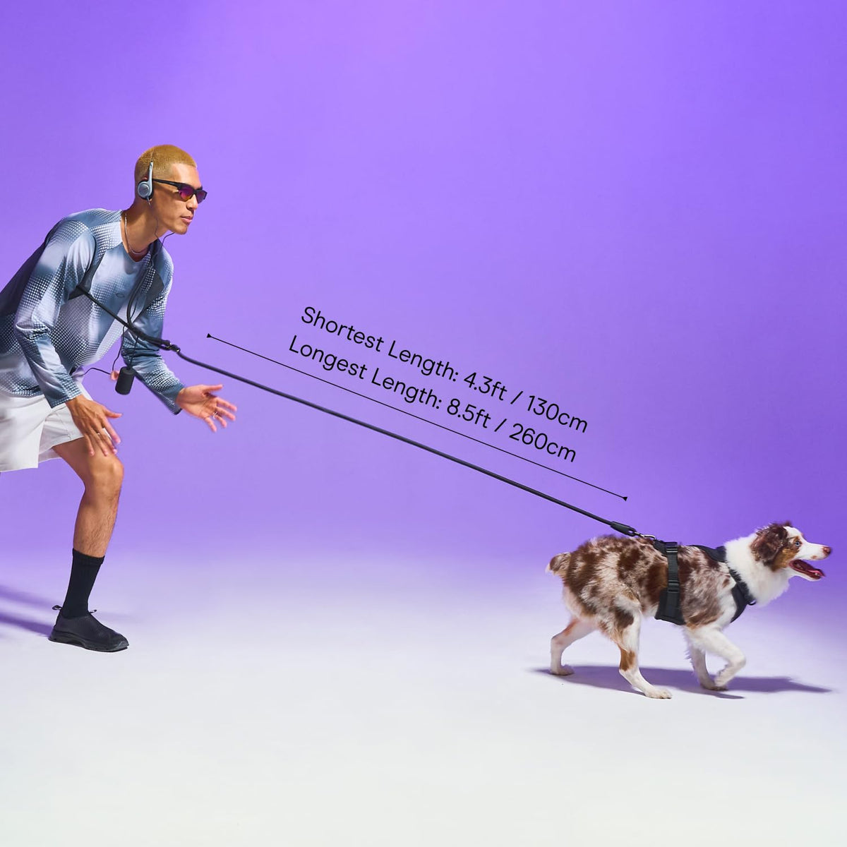 Hands Free Adjustable Rope Dog Leash (Bubblegum)