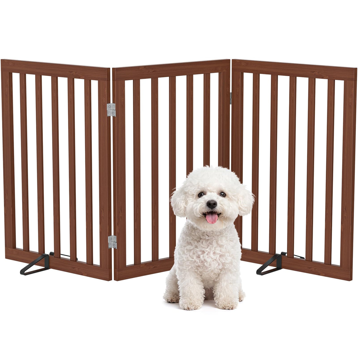Dog Gate Indoor (Walnut / 56"Wx24"H, 3-Panel)