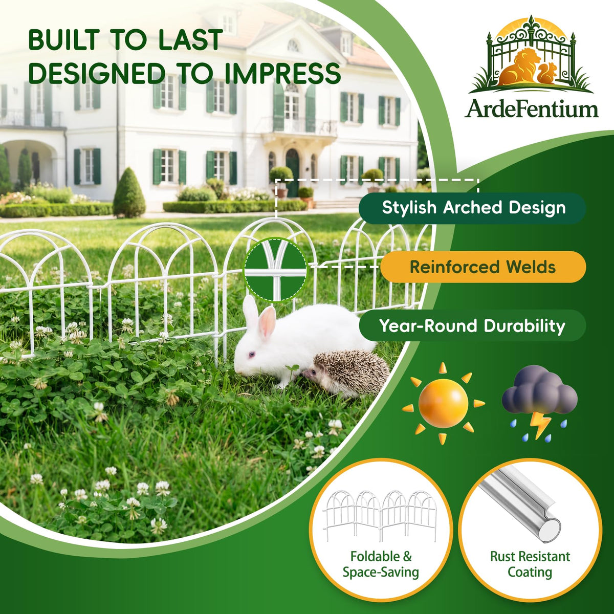 White Garden Fence Panels (White / 28 Panels - 17 in(H) X 30.33 ft(L))