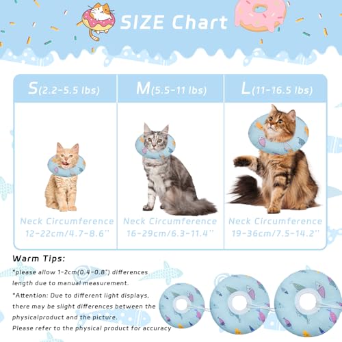 Cat Cone Collar Soft (Blue Fish / Medium)