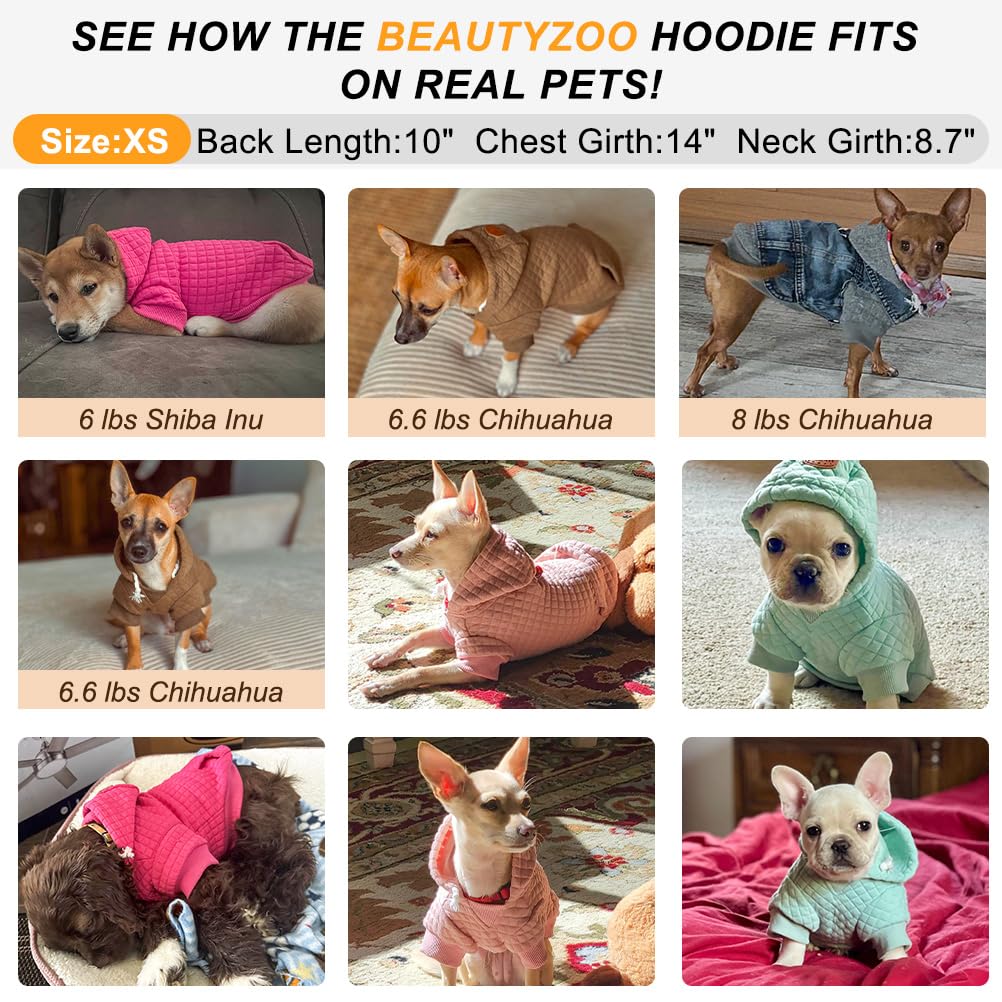 Dog Hoodies Sweater for Small Dogs (Navy Blue / XS (Back: 10",Chest: 14", Neck: 8.7"))