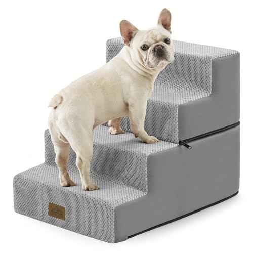 Dog Stairs for Small Dogs (Grey / 15.7x23.6x17.7 inch)