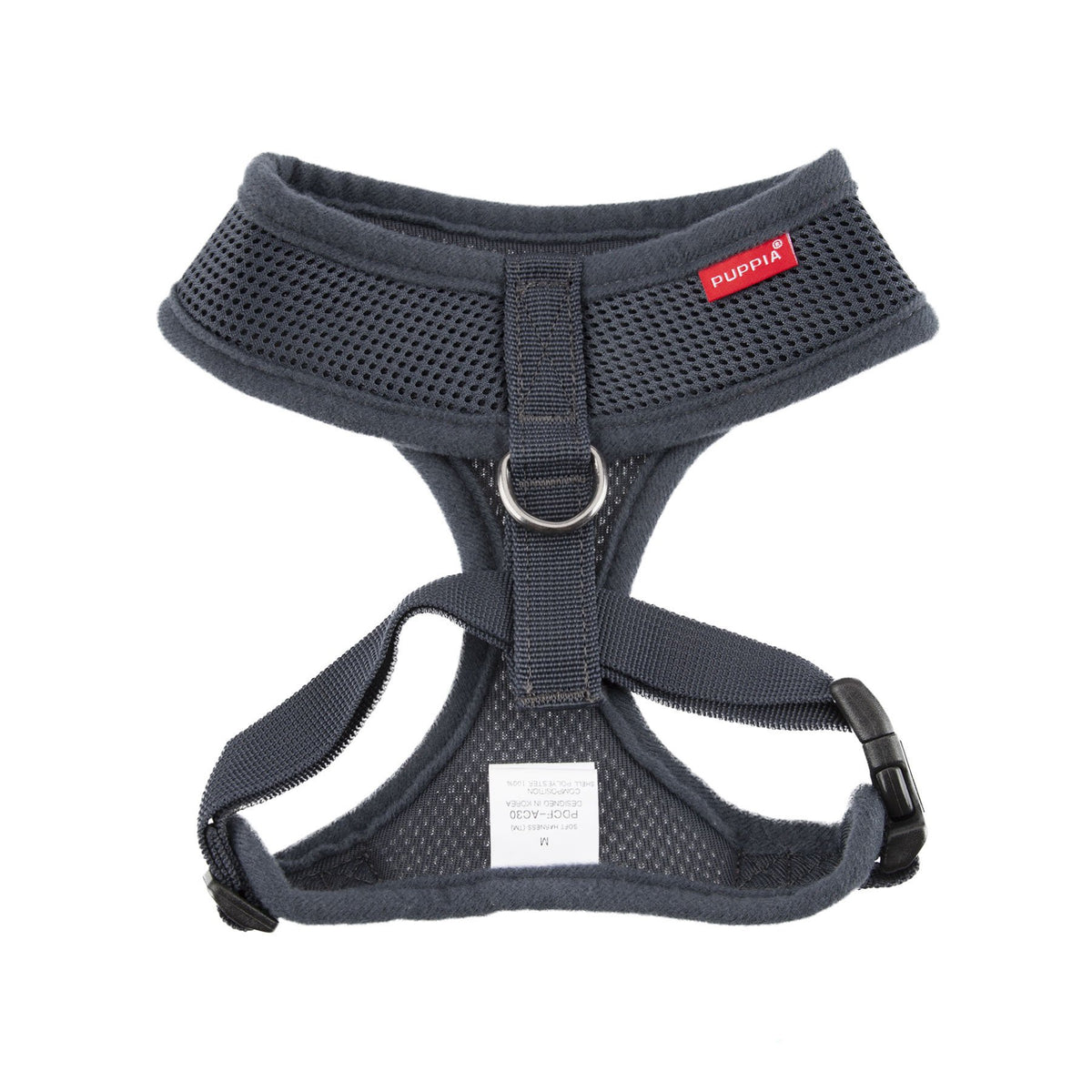 Authentic Puppia Soft Harness (Grey / Large)