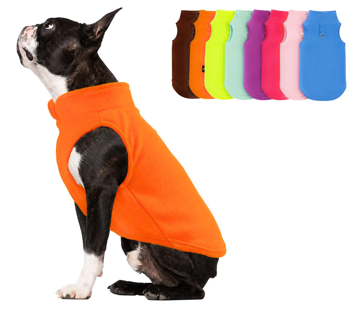 Dog Fleece Vest Sweater with Leash Ring (XXL (25-35lbs) / Orange)
