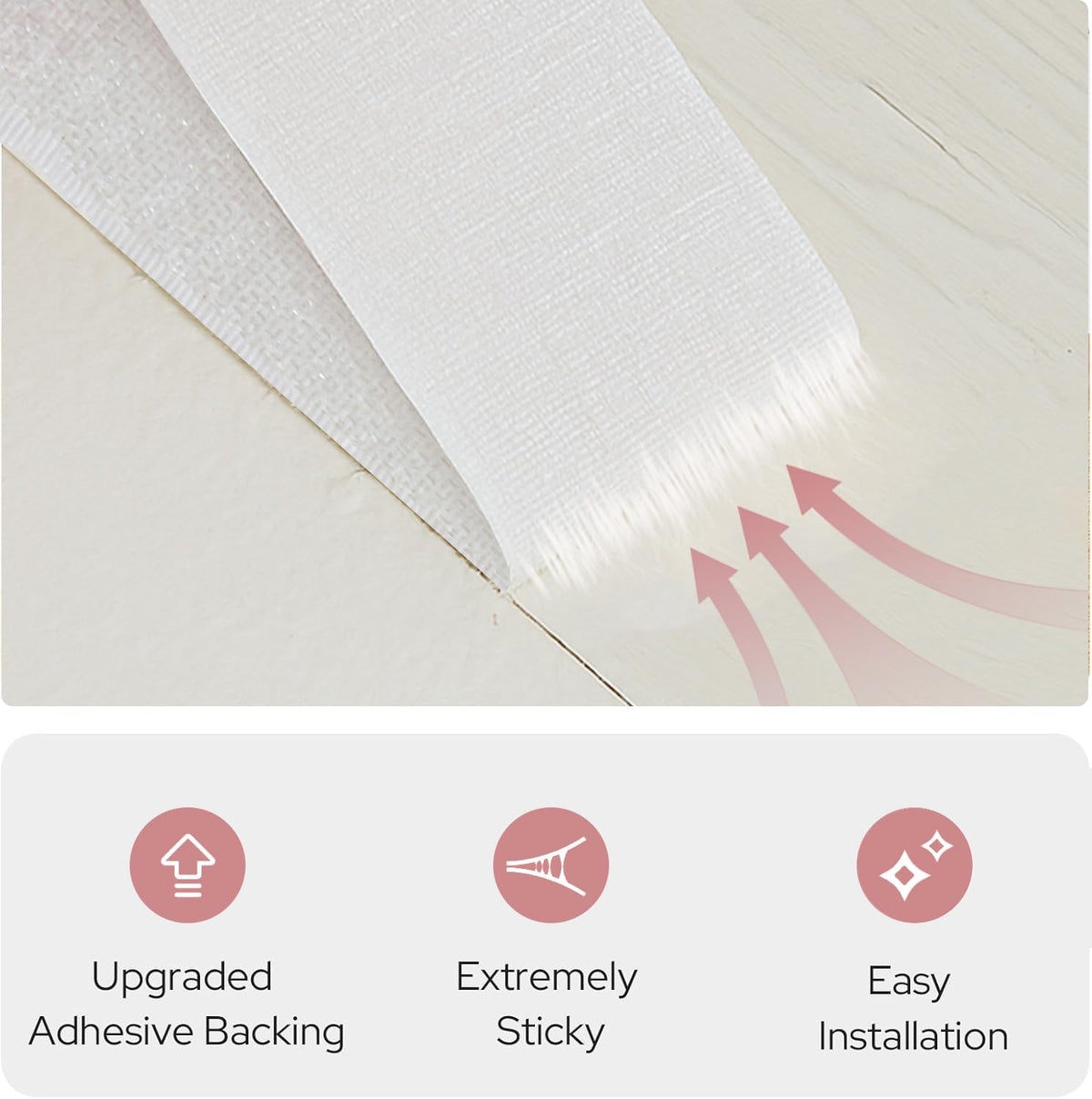 100% Blackout Stick on Self Stick Curtains (Light Pink / 46"W x 72"H)
