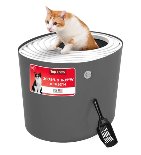 Top Entry Cat Litter Box (Top Entry / White/Gray)