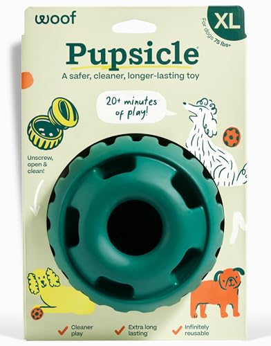 Pupsicle Interactive Dog Ball Toy for Dogs 75 lbs & Up (Green / X-Large)