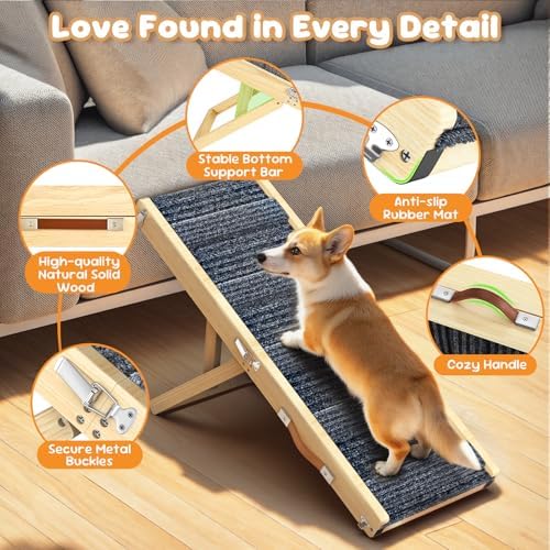 Dog Ramp for Couch Foldable (A-wood / 32")