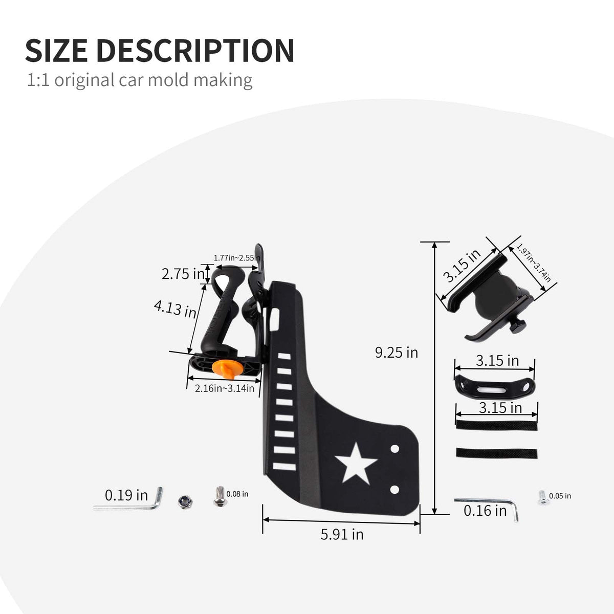 Door Cup Holder Expander Compatible with Jeep Wrangler JK JKU 2011 (Driver's Side / 11-18)