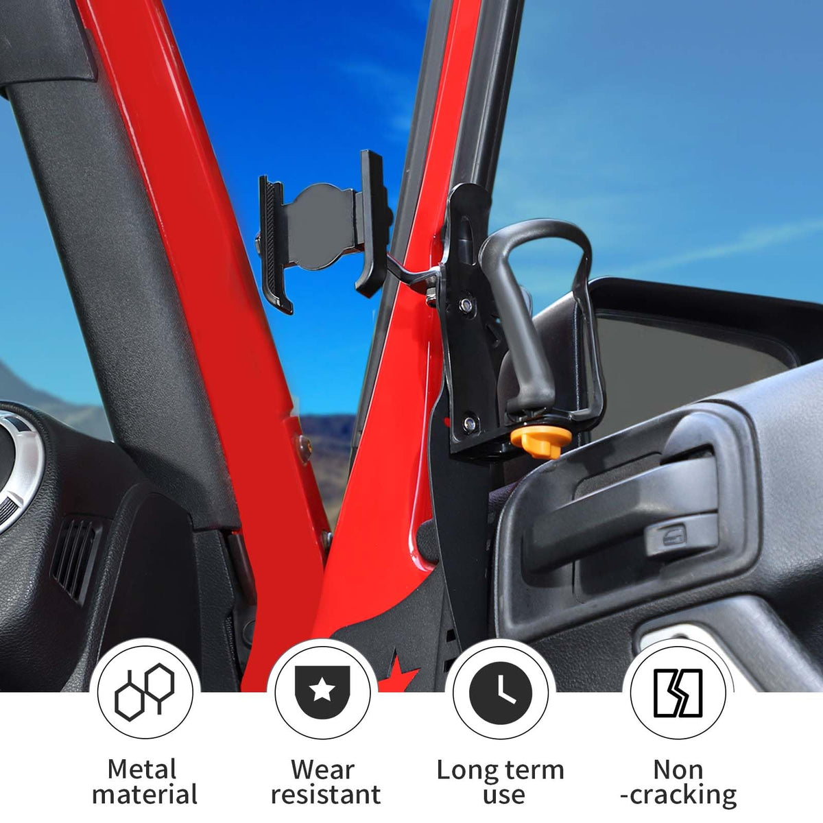 Door Cup Holder Expander Compatible with Jeep Wrangler JK JKU 2011 (Passenger's Side / 11-18)