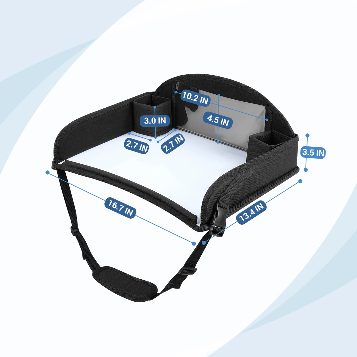 Kids Travel Tray for Toddler Car Seat (Black-1)