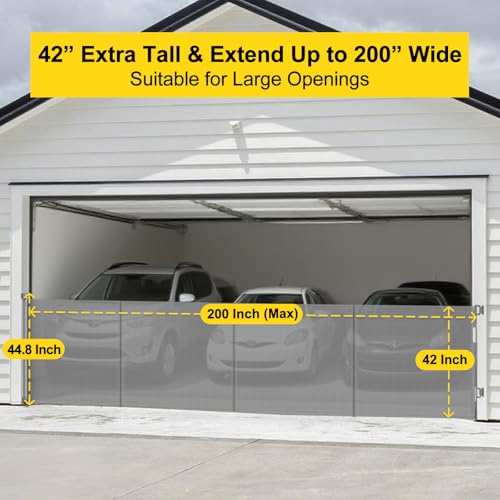 Reinforced 42” Tall x 200” Wide Retractable Baby Gates for Wide Openings (Gray / Reinforced 42" Tall X 200" Wide)