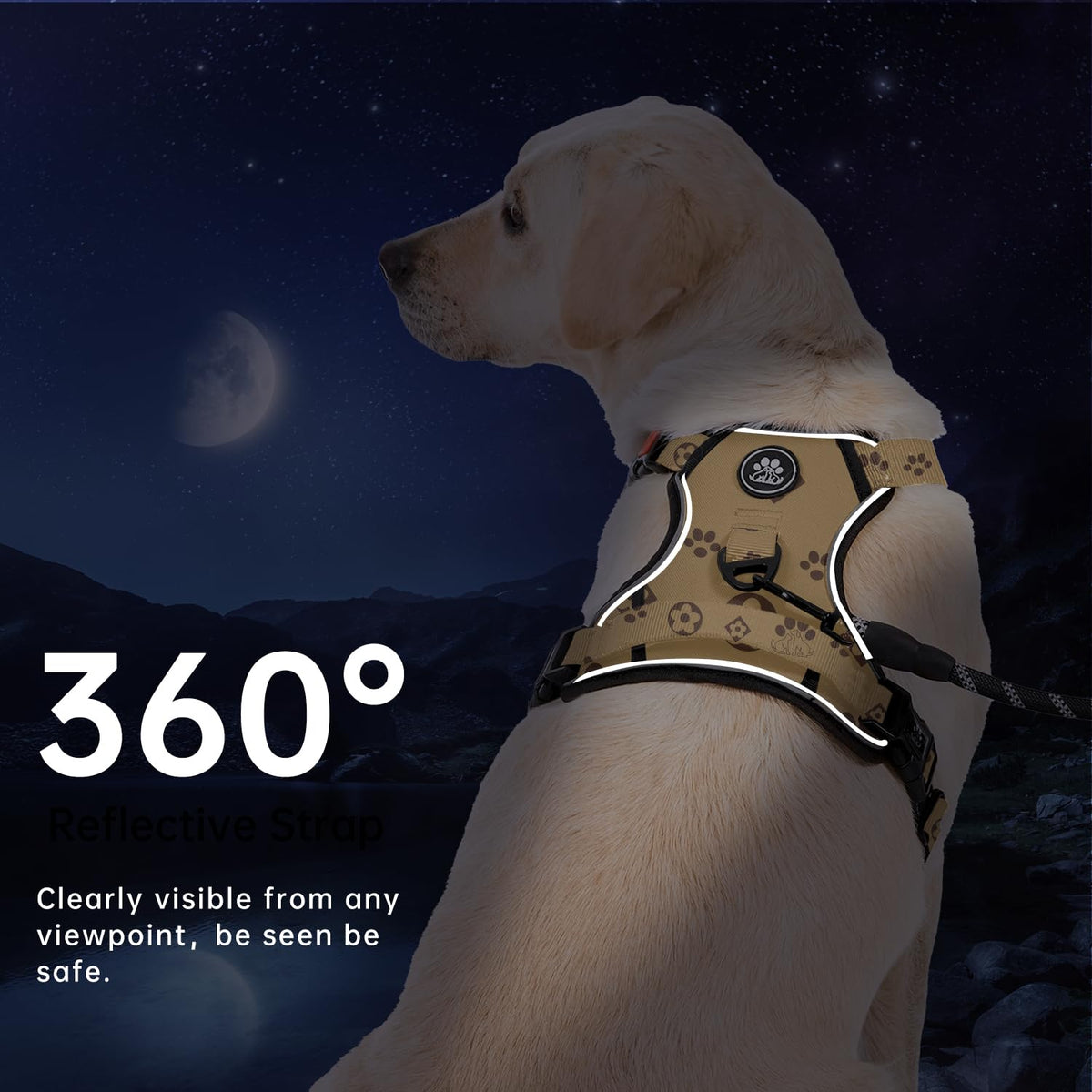 No Pull Dog Harness for Large Dogs (Light Brown / X-Large)