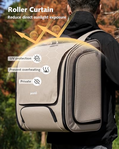 Cat Backpack Carrier (Khaki / 14.9"L x 11.0"W x 19.6"H)