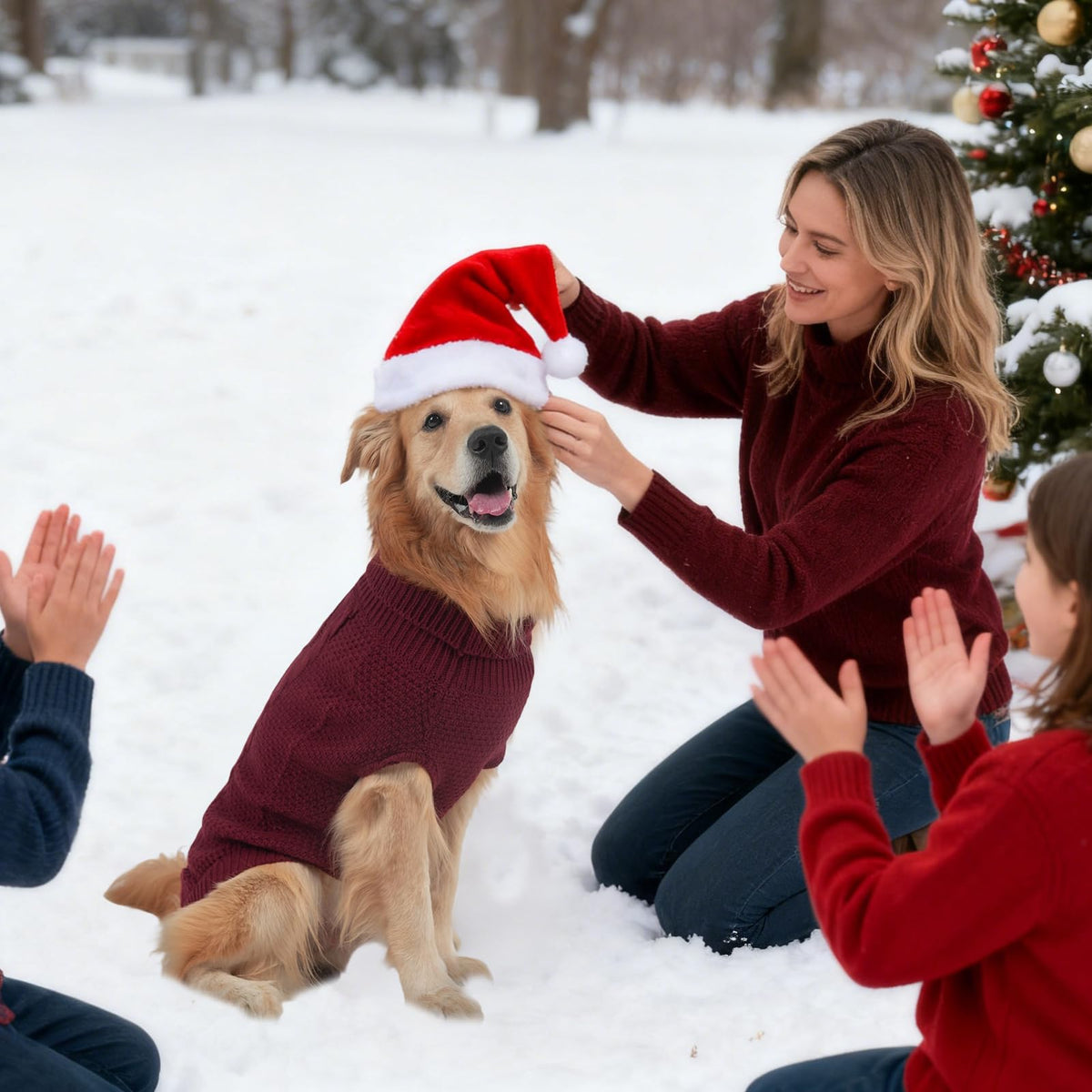 Turtleneck Dog Sweater (Medium/Large / Wine Red)