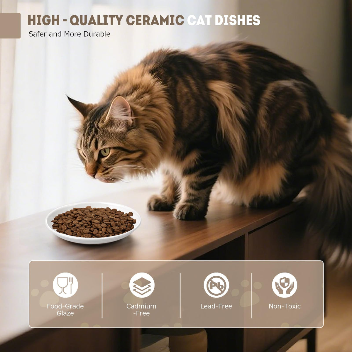 Cat Food Bowl (4pcs-White)
