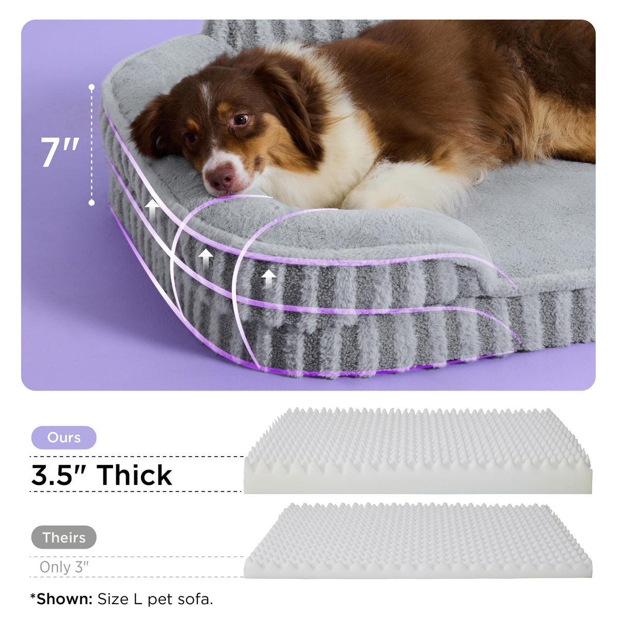 Cute Cozy High Back Orthopedic Dog Beds Medium Size Dog (28.0"l X 23.0"w X 6.5"th / Beige)