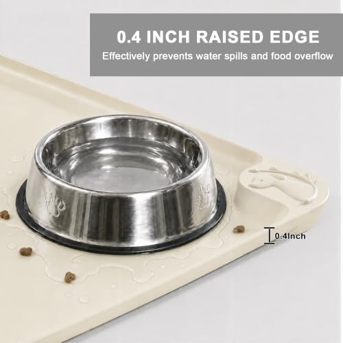 Silicone Pet Feeding Mat (CreamWhite / 24"L x 16"W)