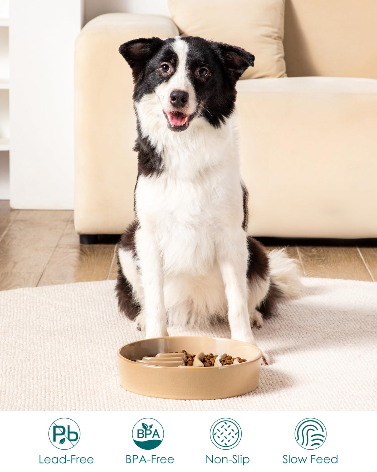 Slow Feeder Dog Bowl (Brown / 3 Cups)