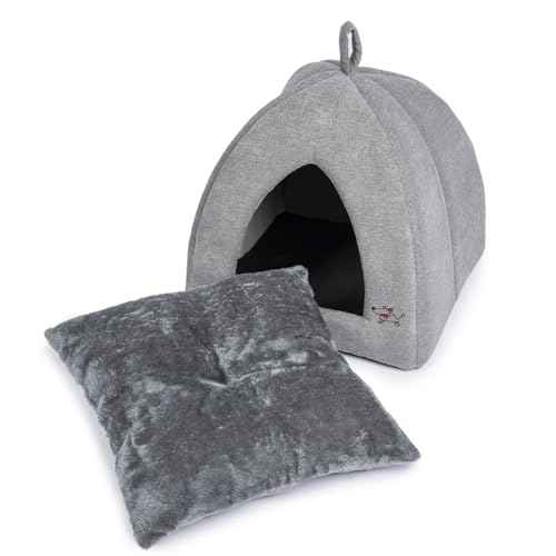 Cat Bed for Indoor Cat (Gray (Tent) / 20" x 20" x H:22")